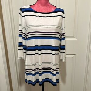 St. John Striped top 3/4 sleeve